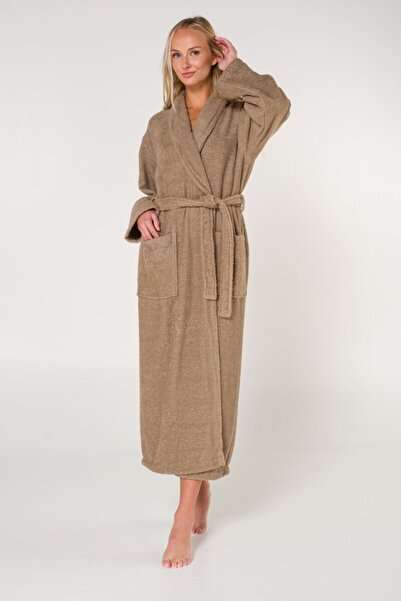 EFFE Plain And Cotton Shawl Collar Women's Bathrobe