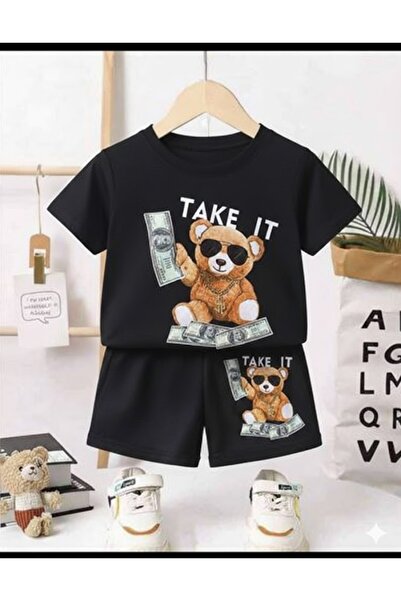 Nice Clothes Children's Tracksuit Set Hooded Unisex Take a Bear Print