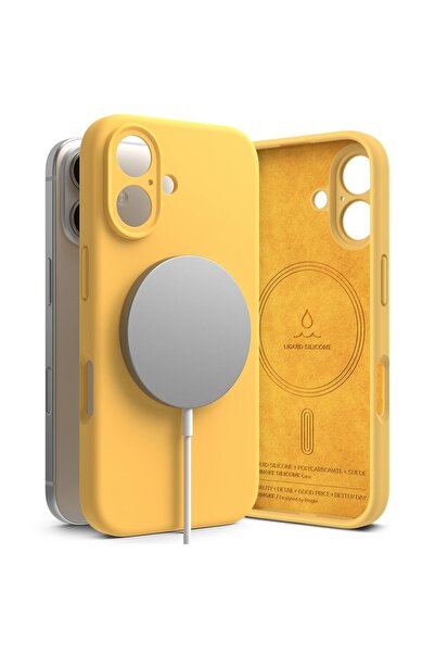 Ringke iPhone 16 Silicone Magnetic Magsafe Case Yellow