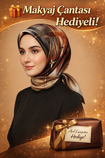 Picasso Silk Look Crystal Black - Brown Scarf – Twill Stylish Design 90X90