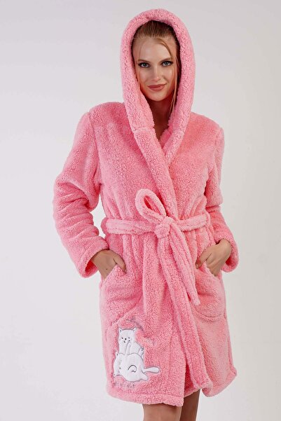 REN Women's cat print super soft vienetta welwelsoft hooded long sleeve short...