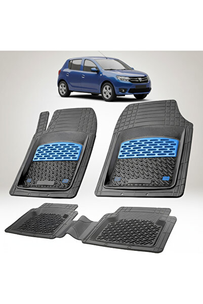 TEAMCAR Covorașe tip tavă compatibile cu Dacia Sandero 2012-2016, albastre