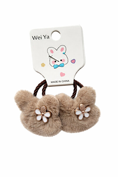 Party City Ανοιχτό καφέ βελούδινο λαστιχάκι μαλλιών με πομπόν, σετ 2 τεμαχίων...