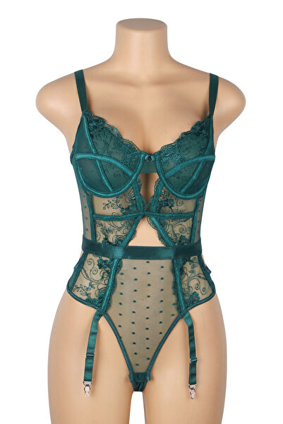 Lingerie and Fashion Style sheer green lace lingerie