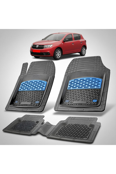 TEAMCAR Covorașe tip tavă compatibile cu Dacia Sandero 2016-2020, albastre