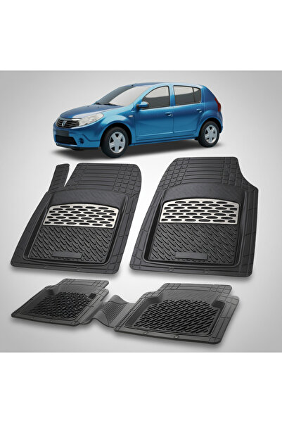 TEAMCAR Covorașe tip tavă compatibile cu Dacia Sandero 2008-2012, argintii