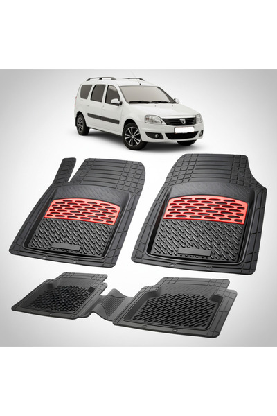 TEAMCAR Covorașe tip tavă compatibile cu Dacia Logan MCV 2008-2012, Roșu