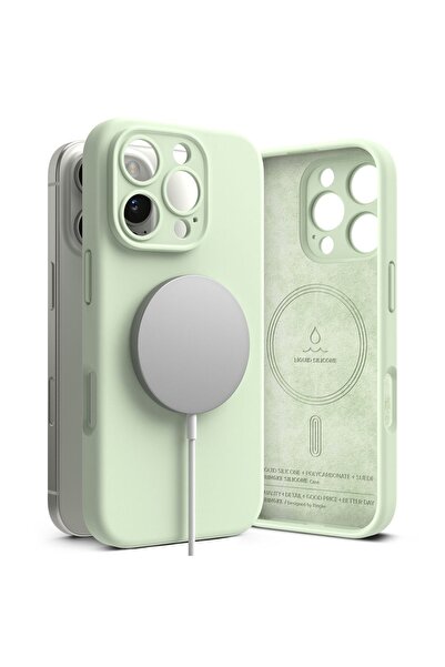 Ringke iPhone 16 Pro Max Silicone Magnetic Magsafe Soft Mint case
