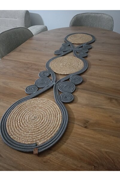 ENA Jüt runner, hasır runner, amerikan servis, masa örtüsü, bohem masa örtüsü...