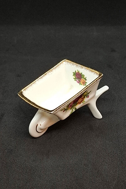 Royal Albert Old Country Roses Bone China Antique Porcelain Wheelbarrow Figur...