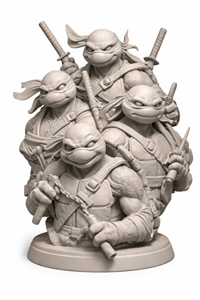 FreshWolf #1224 3D Baskı Ninja Kaplumbağlar Figürü 15 Cm
