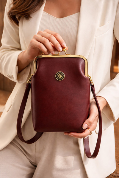 Z&ÇBUTİKK Vintage Gold Frame Mini Çapraz Çanta Kadın