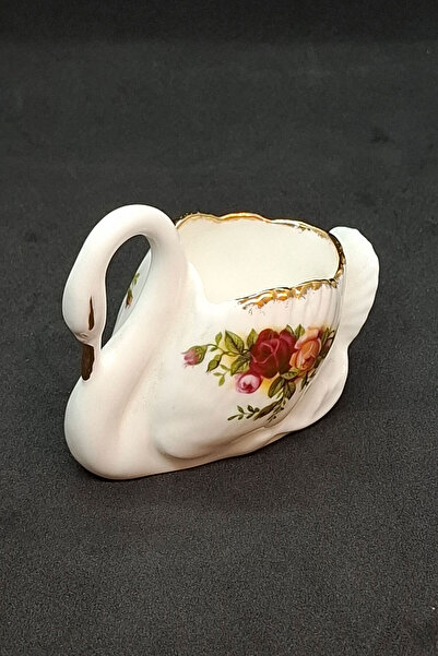 Royal Albert Old Country Roses Bone China Antique Porcelain Mini Swan Figure ...