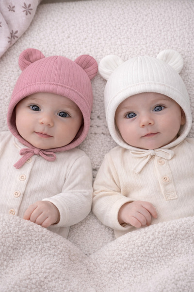 greenmoss 100% cotton twin baby beanie