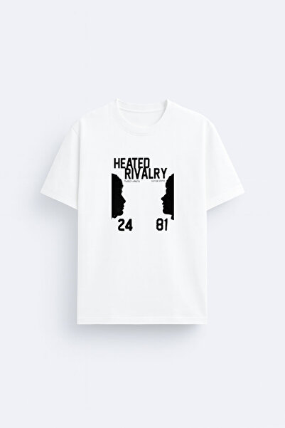 MODA Tricou alb cu guler rotund și imprimeu Heated Rivalry Dizi