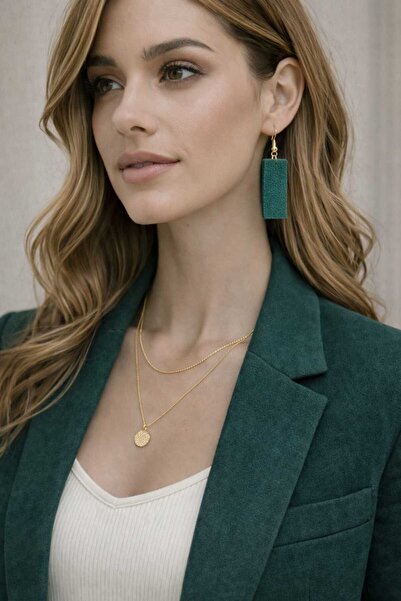 Atölye Taba Hakiki Süet Deri Küpe