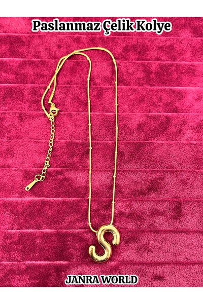 JANRA WORLD Balon Harfli Paslanmaz Çelik Kadın Kolye Harfli Kolye Sevgililer ...