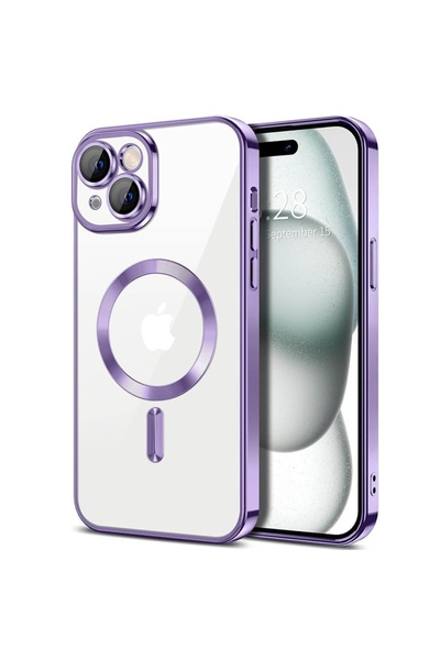 Techsuit Husa iPhone 16 Magsafe Luxury Crystal transparenta / mov