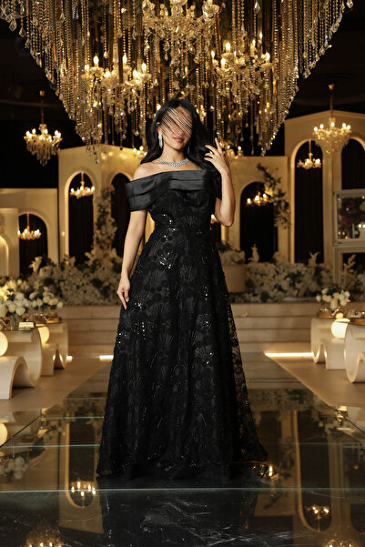 MEUON black evening dress