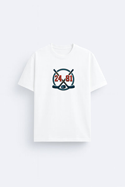 MODA Heated Rivalry Dizi Baskılı Bisiklet Yaka Beyaz Tişört T-shirt