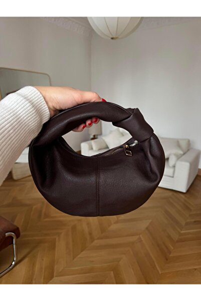 Tina İstanbul Hobo Bag Düğüm Detaylı Mini Omuz Çantası Acı Kahve