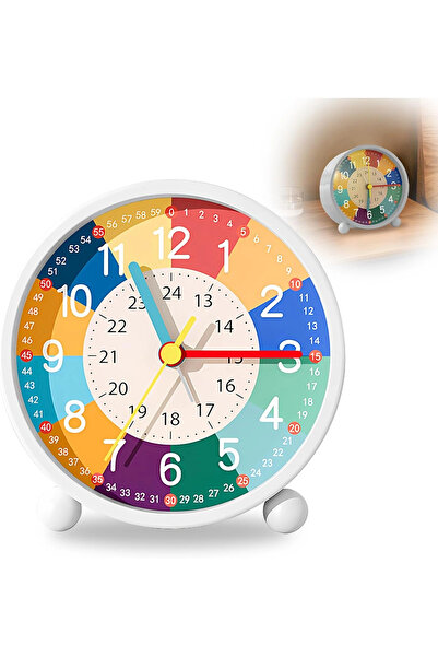 Gudli Çocuklar İçin Sessiz Analog Çalar Saat Zaman Öğretici