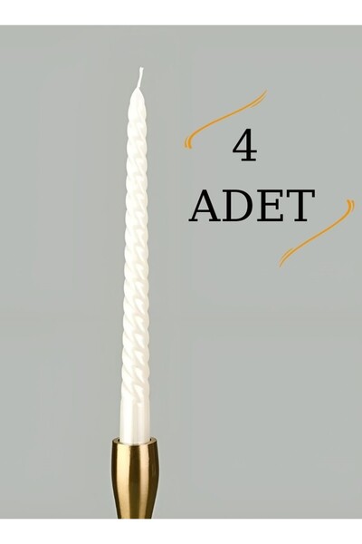 EVİMDM 4 Adet Burgu Desenli Şamdan Mumu