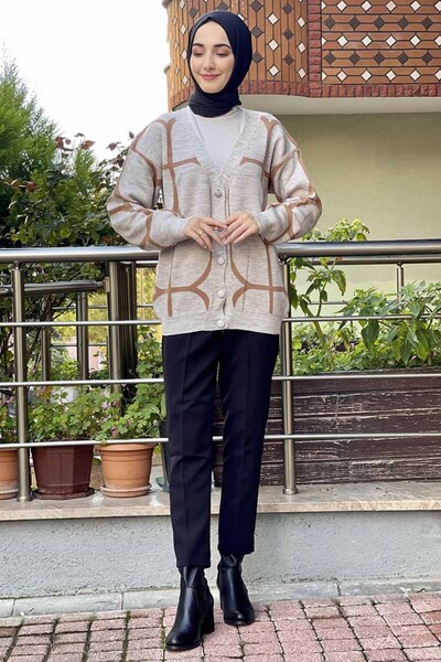 İbrahim Burak Etiler Collection Fashion Stripe Knitwear Cardigan