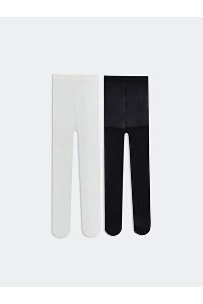 LC Waikiki Черни момичешки тънки чорапогащи, 2 броя (S6)