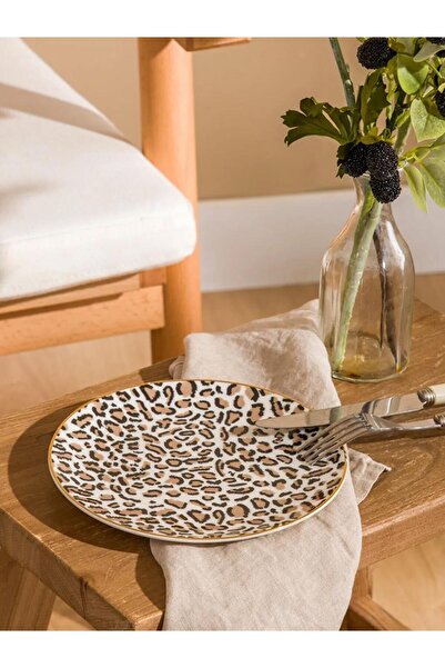 LC Waikiki Leopard Patterned Porcelain Plate 19 cm (S6)