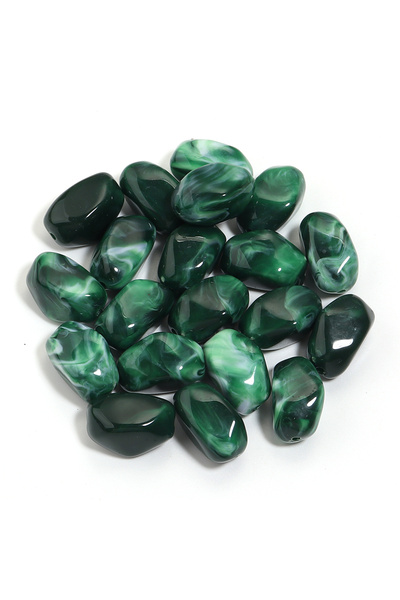 Choice18 21x12mm 20pcs Deep Green 20Pcs 12x21mm Irregular Colour Acrylic Bead...