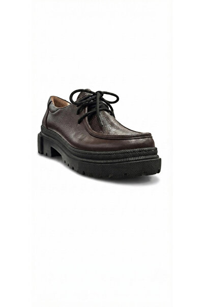 Ustalar Ayakkabı Çanta حذاء نسائي بني من الجلد الطبيعي 074.2054