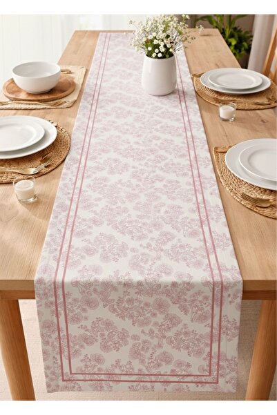 Elay Tekstil 40x140cm Leke Tutmaz Dijital Baskılı Çiçek Desenli Runner