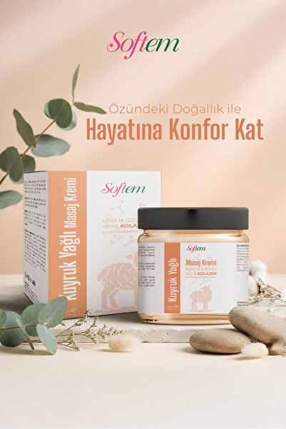 Aksuvital Bitkisel Ürünler Kuyruk Yağı Masaj Kremi - 200 ml Kolajen Destekli ...