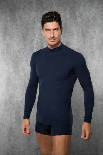 Doreanse Erkek Modal Boğazlı Yaka Uzun Kol T Shirt