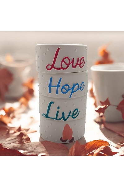 Yummivia Yazılı Dekoratif Mumluk Seti – 4’lü Taş Tozu Mumluk + Tealight Mum H...