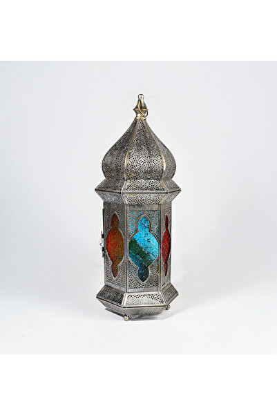 The Artistic Jewel Indian Ramadan lantern, silver color, height 62 cm