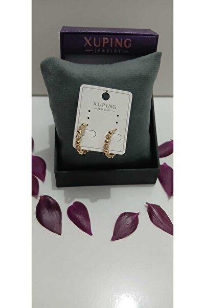 XUPING JEWELRY Stoned Dorica Model Stylish Elegant Steel Earrings