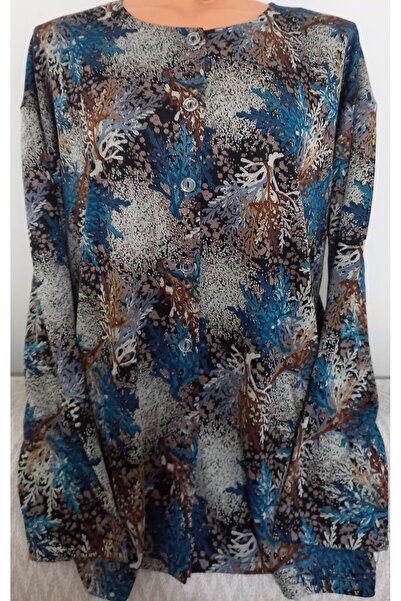 Anne Er Clothing Winter Heavy Cotton Blouse Long-Sleeve O-Neck Front Buttoned...