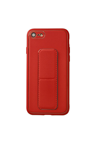 AL - KAR TİCARET غطاء جلد كوكو مع حامل لهاتف آيفون 7 - أحمر