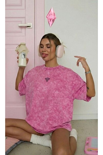 Homay تي شيرت نسائي مطبوع رقميًا بشعار Wi-Fi مصنوع من القطن بنسبة 100% وقابل ...