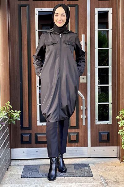 İbrahim Burak Etiler Collection معطف واق من المطر أسود