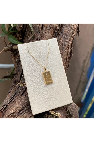 DİLEK KUYUMCULUK 14 ayar gram külçe kolye