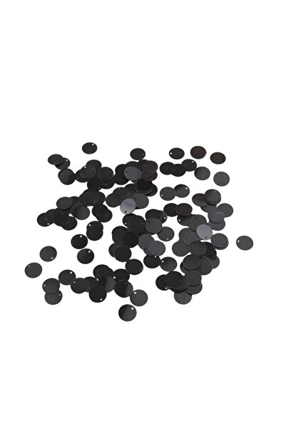 Serhat Aksesuar ve El İşçilik Siyah 12 mm Yandan Delikli Plastik Pul Payet 30...