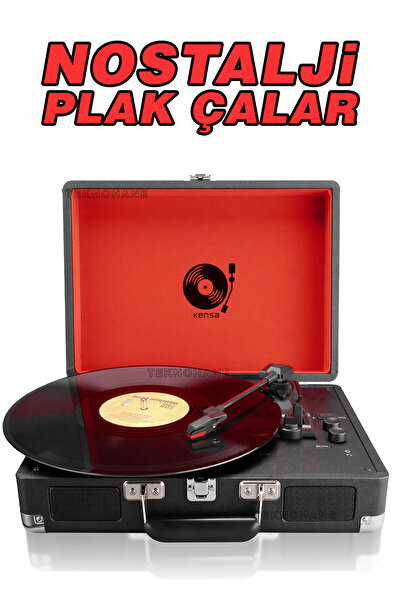 Allians Nostaljik Pikap Çanta, Bluetooth, Şarjlı, Metal İğne, 33-45-78'lik Pl...