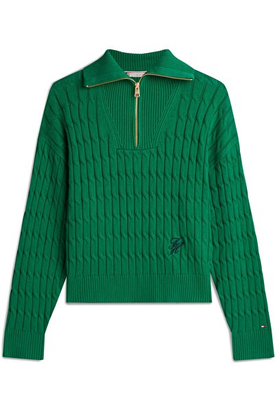 Tommy Hilfiger CO CABLE MID GG 1/2 ZIP LS SWT