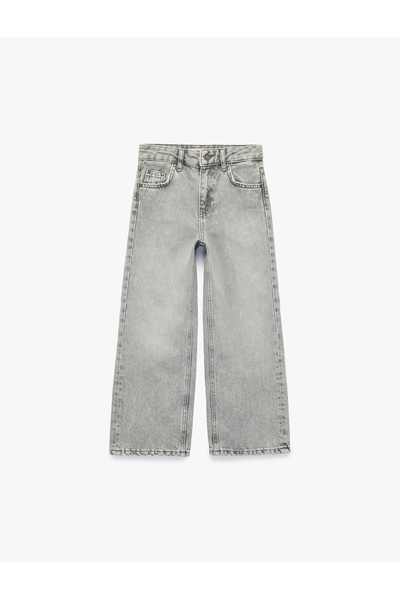 Koton Pantaloni din denim cu picioare largi din bumbac