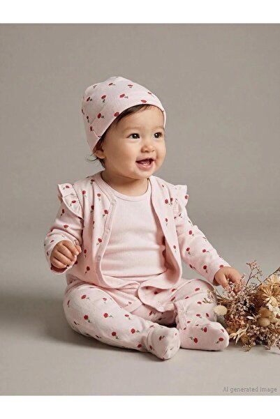 LC Waikiki Pink Floral Baby Girl Hospital Set (S6)