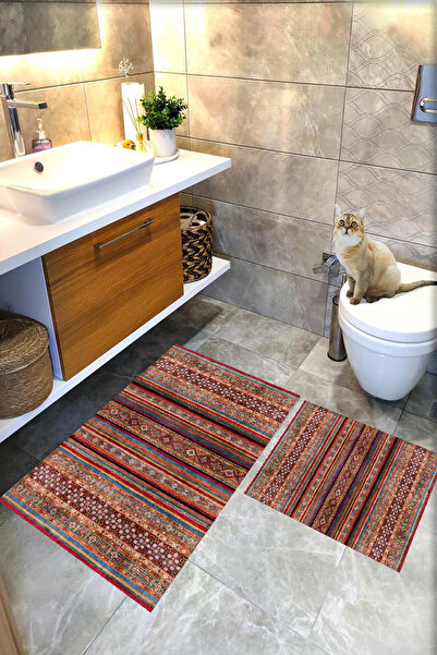 ROVİGO HOME Digital Printing Modern Bathroom Rug Double Bath Mat Rvg5-Ht649 1...