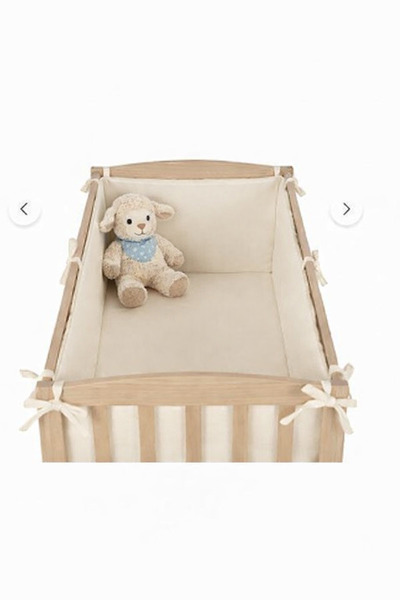 BamgidooMobilya Yerli Üretim Beşik Yan Koruma Seti KREM 4 Parça – 70X130 Bebe...